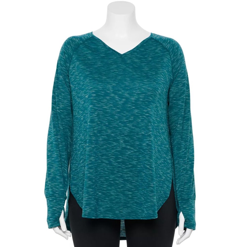 Plus Size Tek Gear® V-Neck High Slit Tee